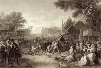 Raising the Liberty Pole, 1776, engraved by John C. McRae by Frederic A. Chapman